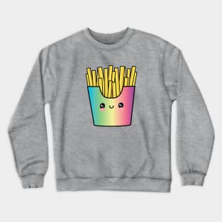 Funny Cute Rainbow French Fries Crewneck Sweatshirt